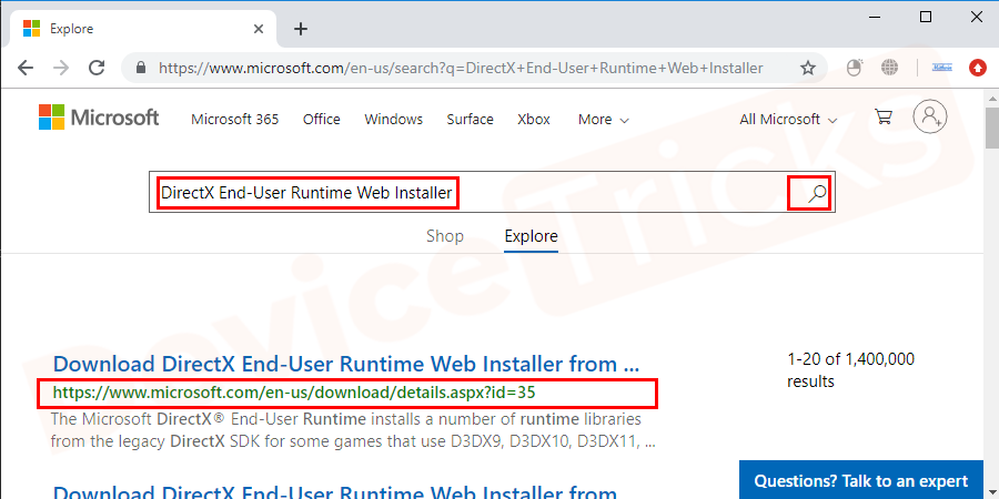 directx runtime web installer